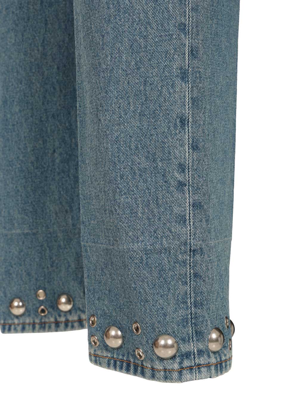 Valentino Garavani Denim Trousers With Cabochons Jeans - Blue | 94d13502c62f1e61f12cf94db179142320559cab