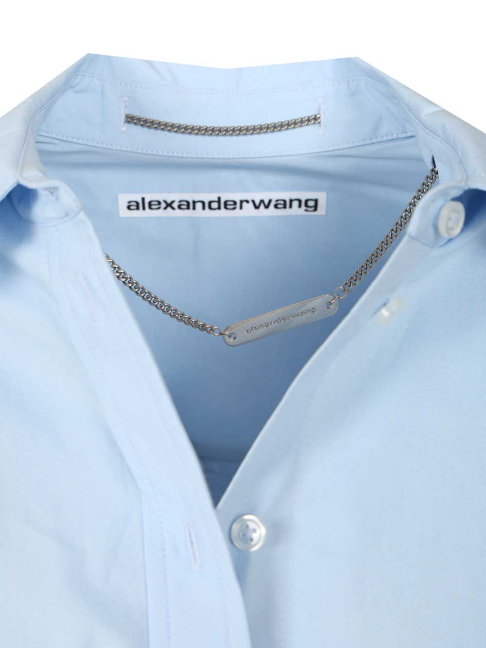 Alexander Wang Shirt With Removable Logo Tag Tops - Blue | 0665c5d355dbaf5c99c3d0335cbd33a5aebcfeb7