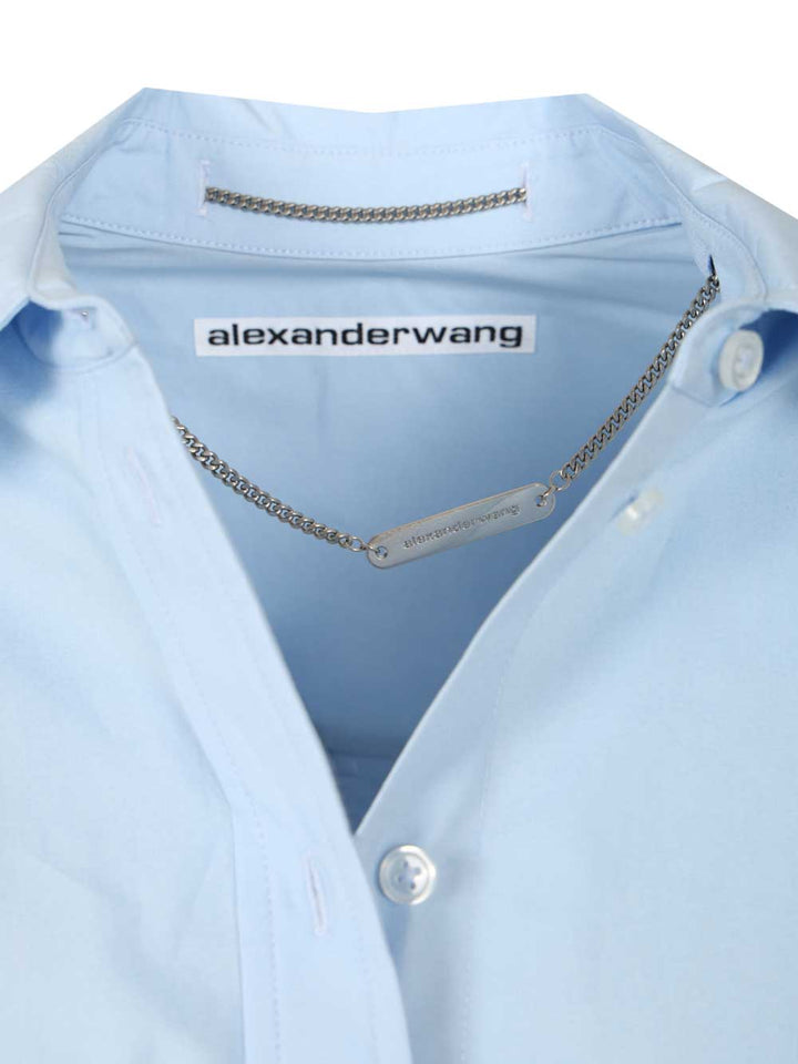 Alexander Wang Shirt With Removable Logo Tag Tops - Blue | 0665c5d355dbaf5c99c3d0335cbd33a5aebcfeb7