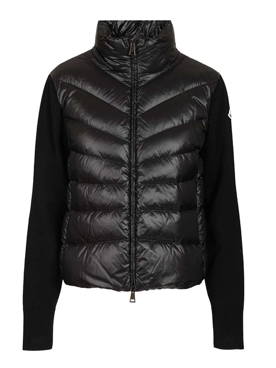 Padded Cardigan With Zip Knitwear Black