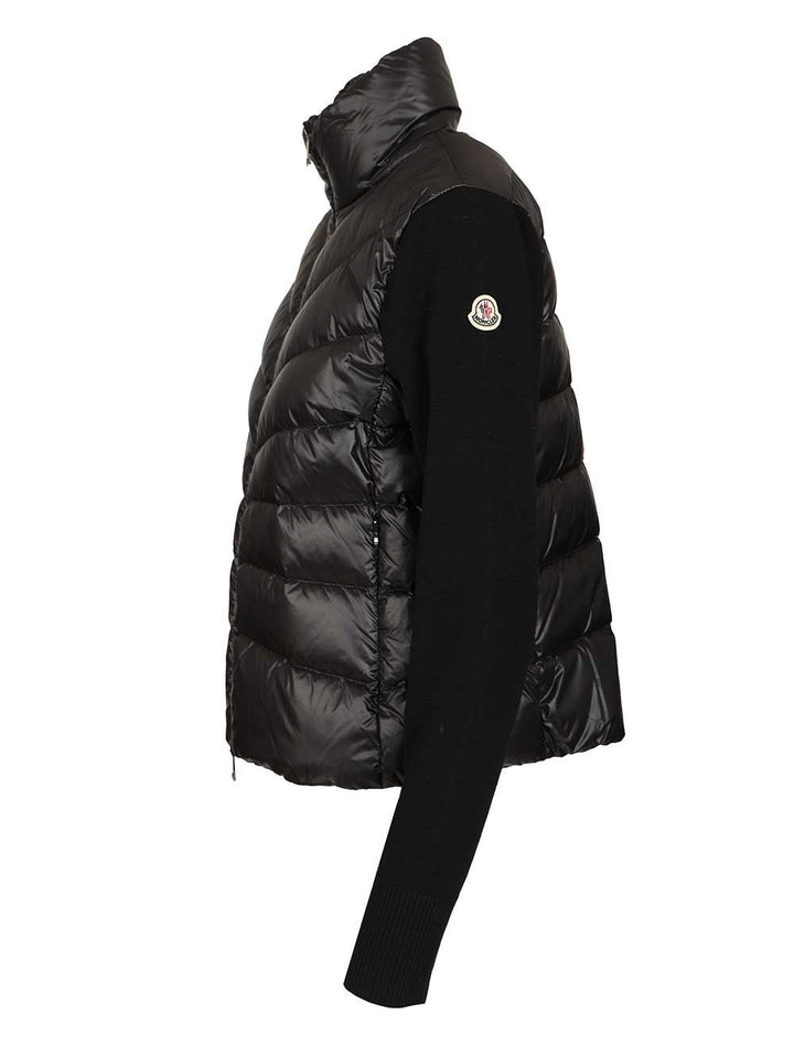 Moncler Padded Cardigan With Zip Knitwear - Black | 8917b376d7c6cbb09859fc30d6324242c9395ad1