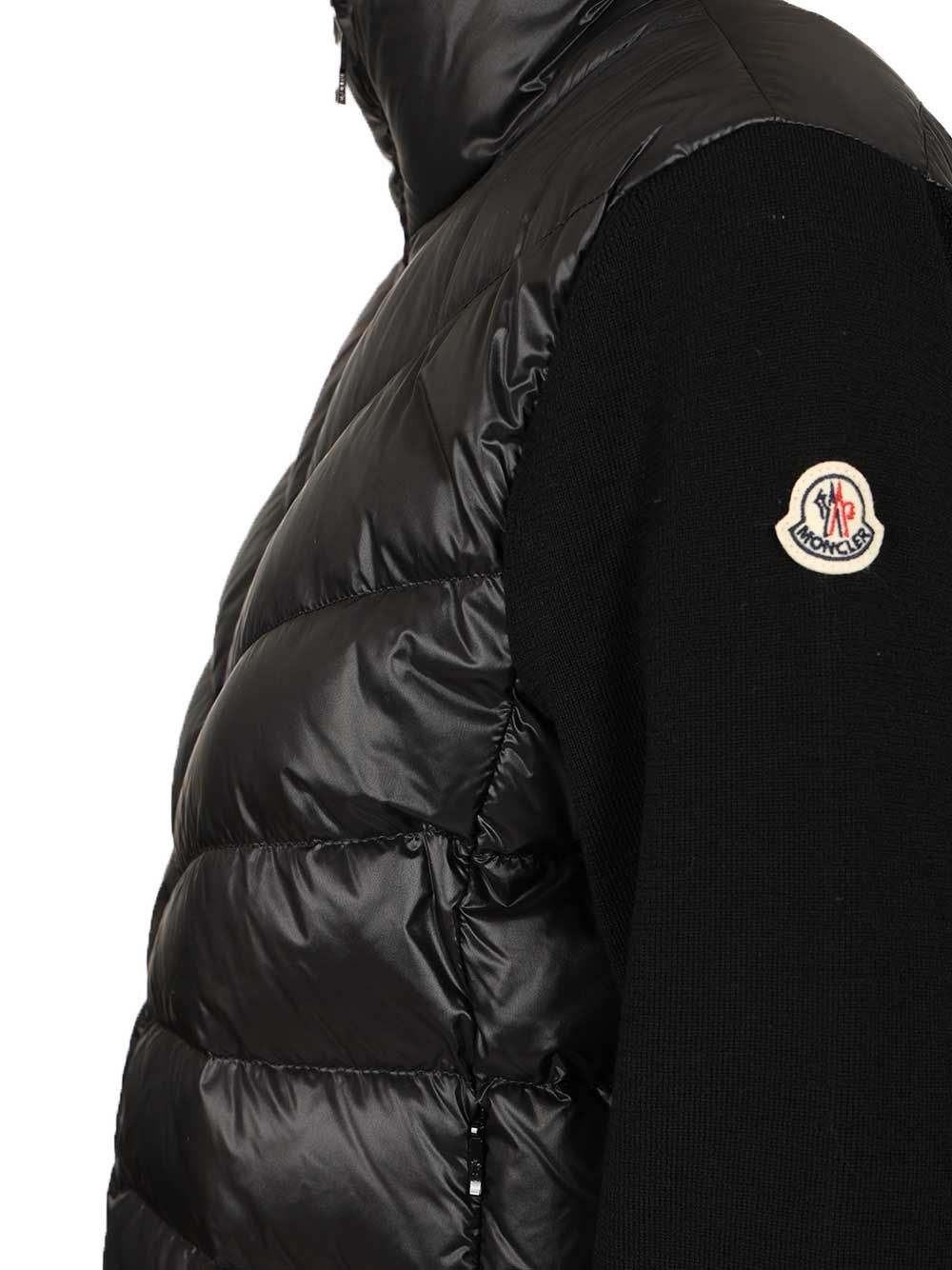 Moncler Padded Cardigan With Zip Knitwear - Black | a91a1e54eccbae9456f580aefd7d95fbfe9166e4