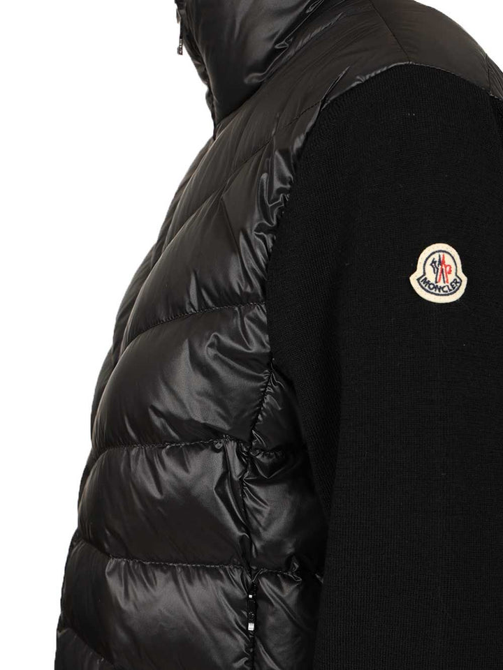 Moncler Padded Cardigan With Zip Knitwear - Black | a91a1e54eccbae9456f580aefd7d95fbfe9166e4