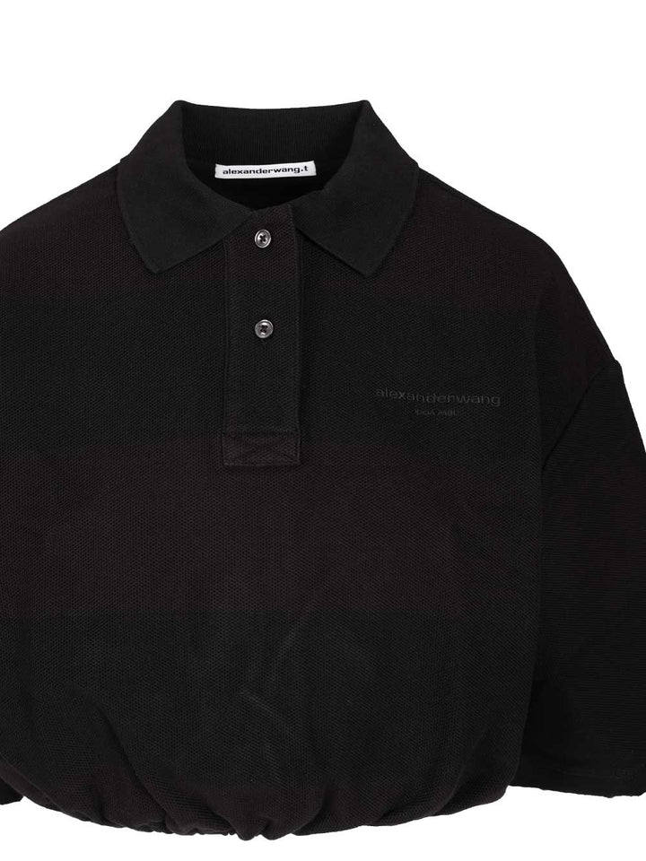 Alexander Wang Deconstructed Polo Shirt Shirts - Black | f67c5ca737d4755fe8e07df3cea73fb21a73a038