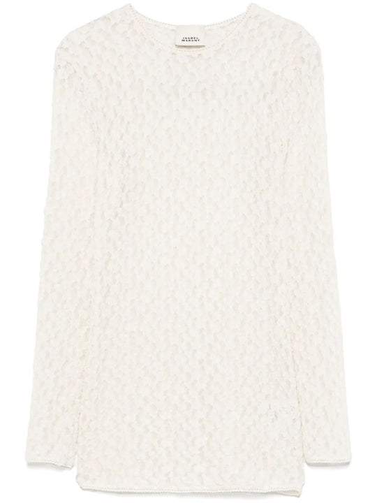 Gaelle Long-Sleeved Stretch Lace Top