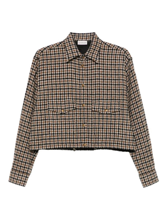 Check Wool Blend Long-Sleeved Shirt