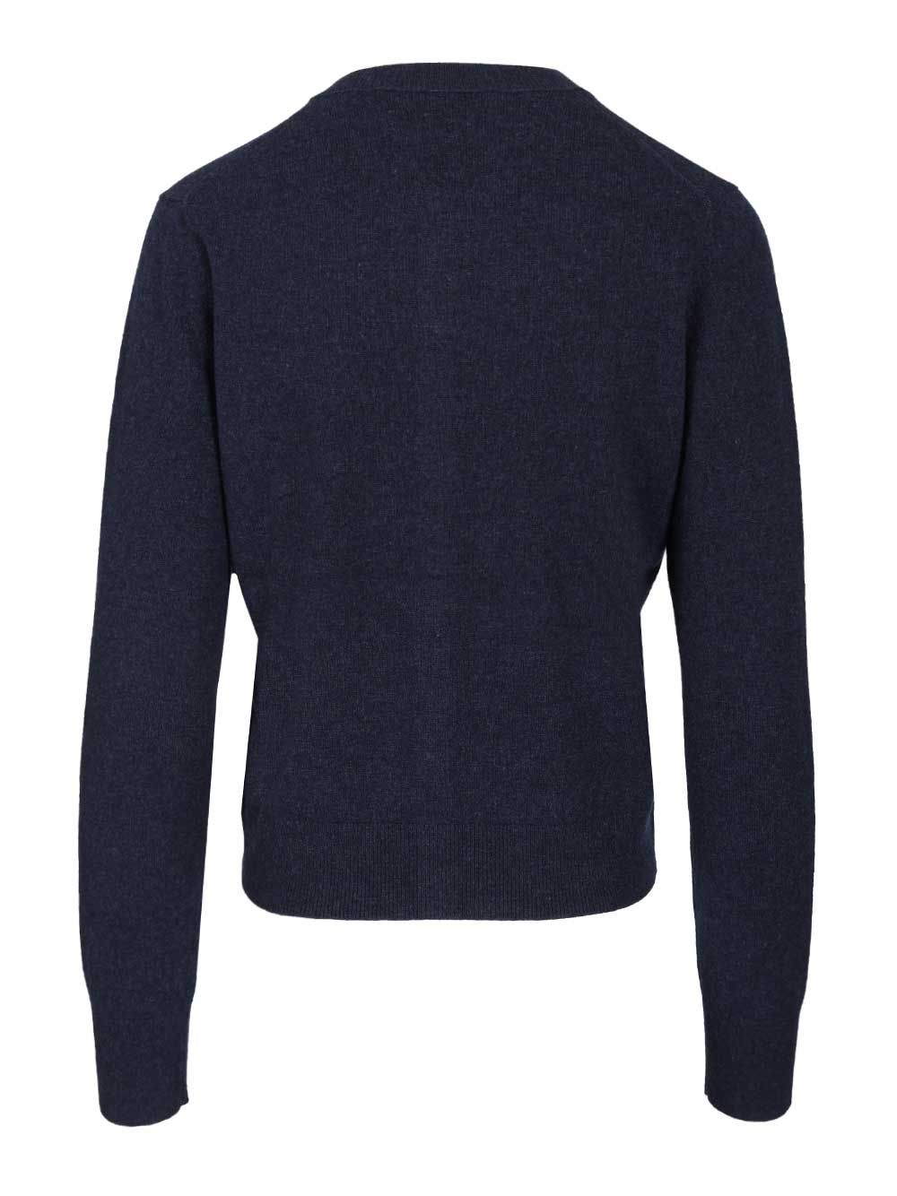 Acne Studios Crew Neck Wool Cardigan Knitwear - Black | 3b871f9614db4b22bf22837dcb04635c9b7f77bb