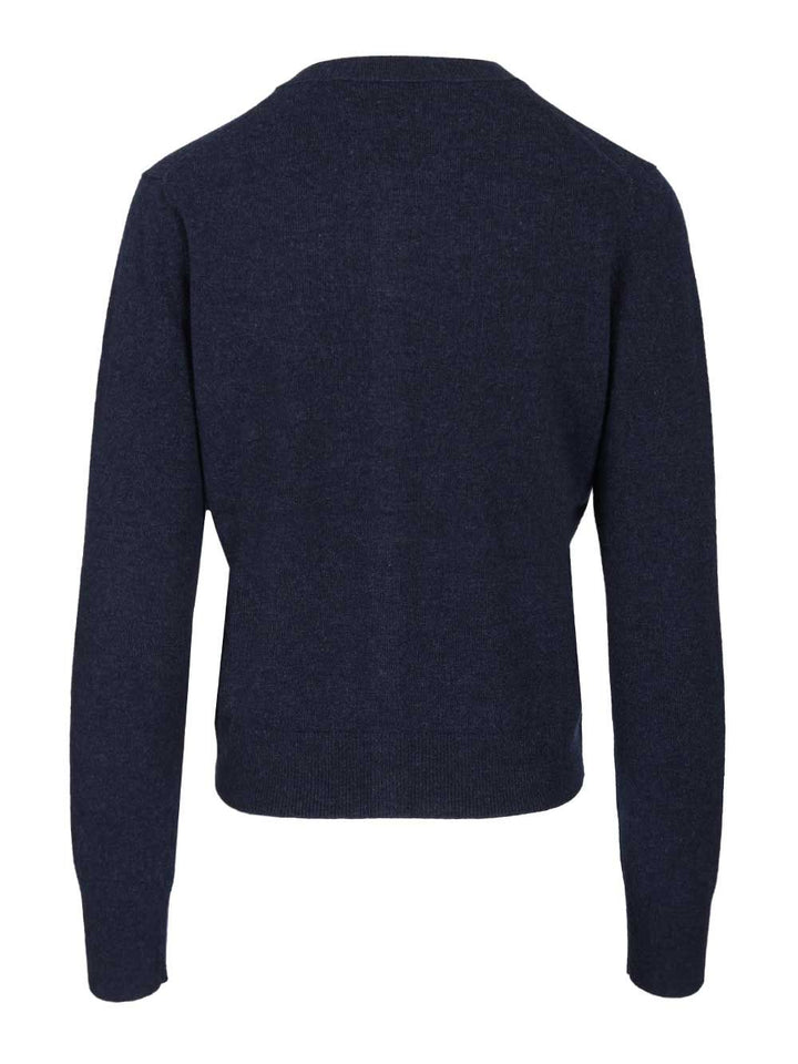 Acne Studios Crew Neck Wool Cardigan Knitwear - Black | 3b871f9614db4b22bf22837dcb04635c9b7f77bb