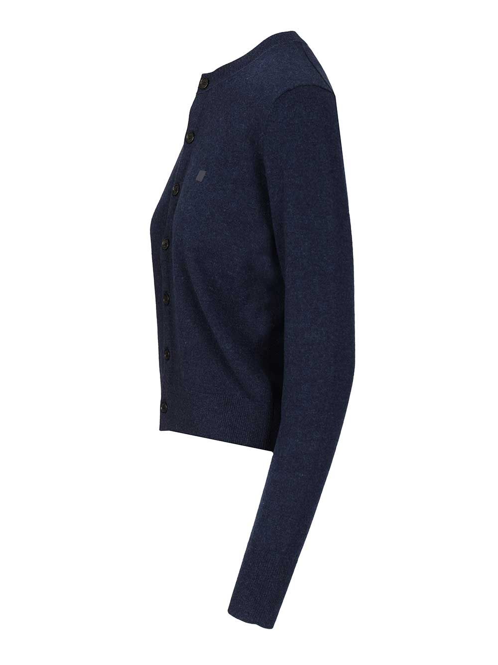 Acne Studios Crew Neck Wool Cardigan Knitwear - Black | 1bea59ebcb2956a9052a0ea46c7feb6e63d446f5