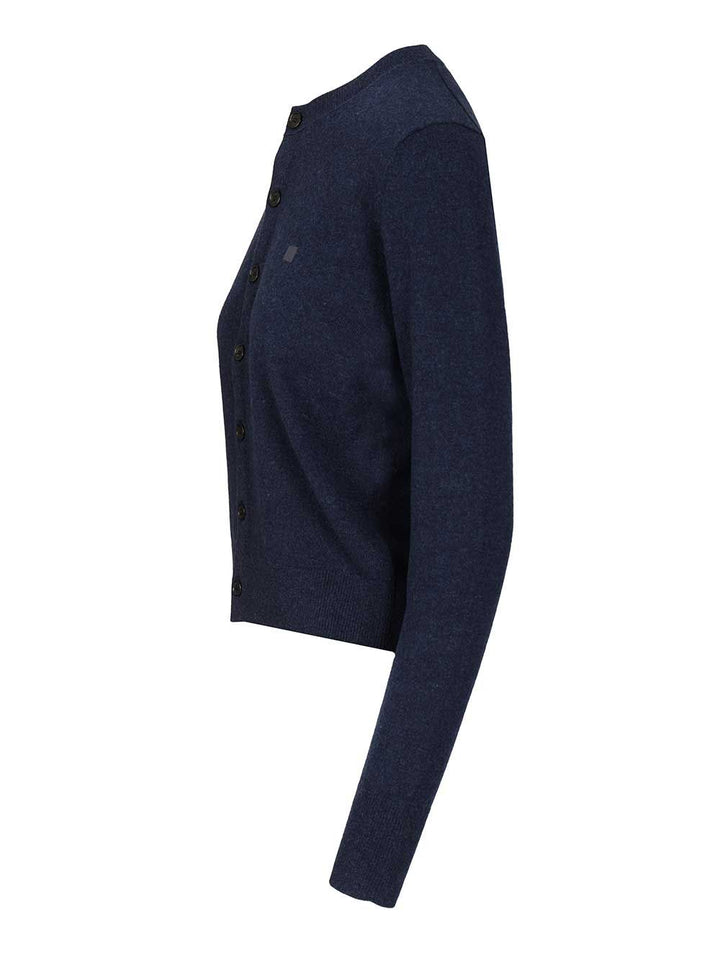 Acne Studios Crew Neck Wool Cardigan Knitwear - Black | 1bea59ebcb2956a9052a0ea46c7feb6e63d446f5