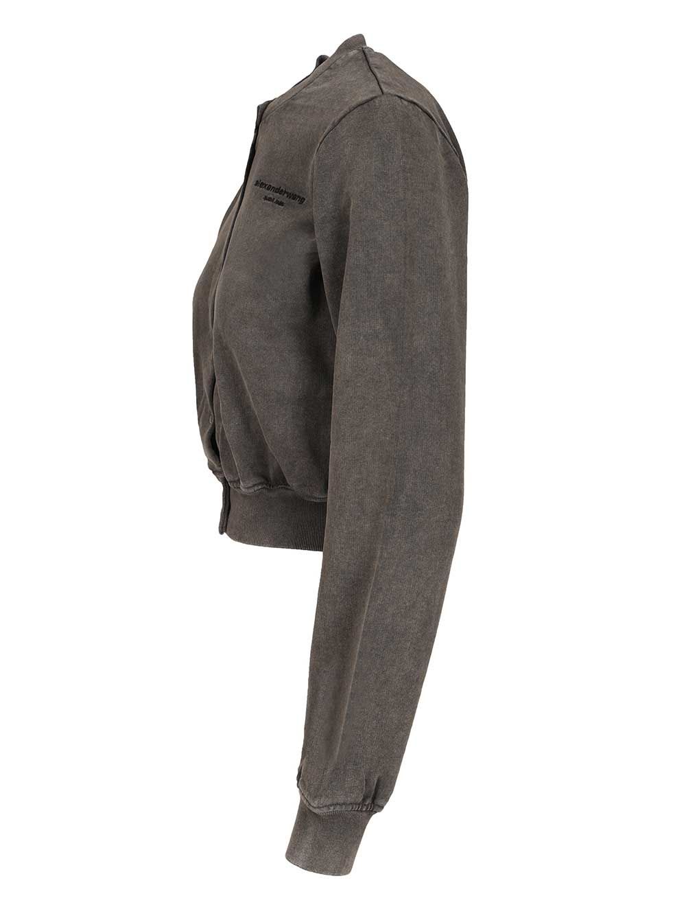 Alexander Wang Short Cotton Cardigan Sweatshirts - Black | e9f5c1e7320e418e895b022eb27845387c6562c9