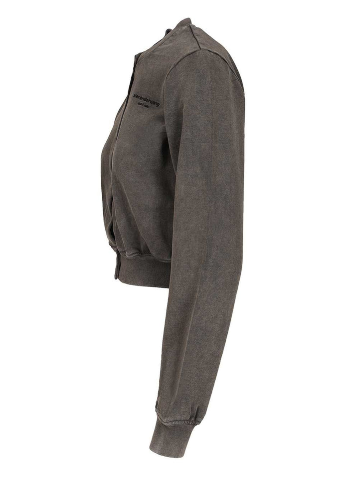 Alexander Wang Short Cotton Cardigan Sweatshirts - Black | e9f5c1e7320e418e895b022eb27845387c6562c9