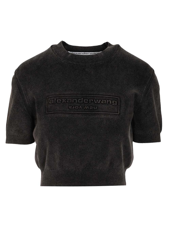 Alexander Wang Short T-Shirt Sweatshirts - Black | 35555aa7e0749b9f3f3978c26df19bc8d8e6aba3