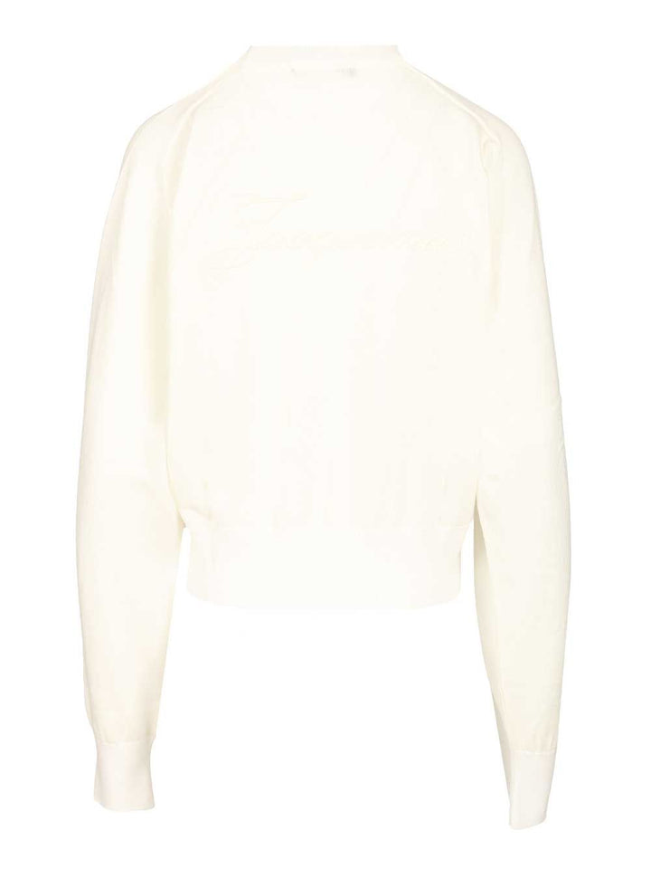 Jacquemus Embroidered Sweater Knitwear - White | 724bf00f1cdc5c5fa8b61a81856ff1f374a55b9d