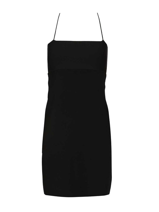 Slip Dress With Logo Dresses Black
