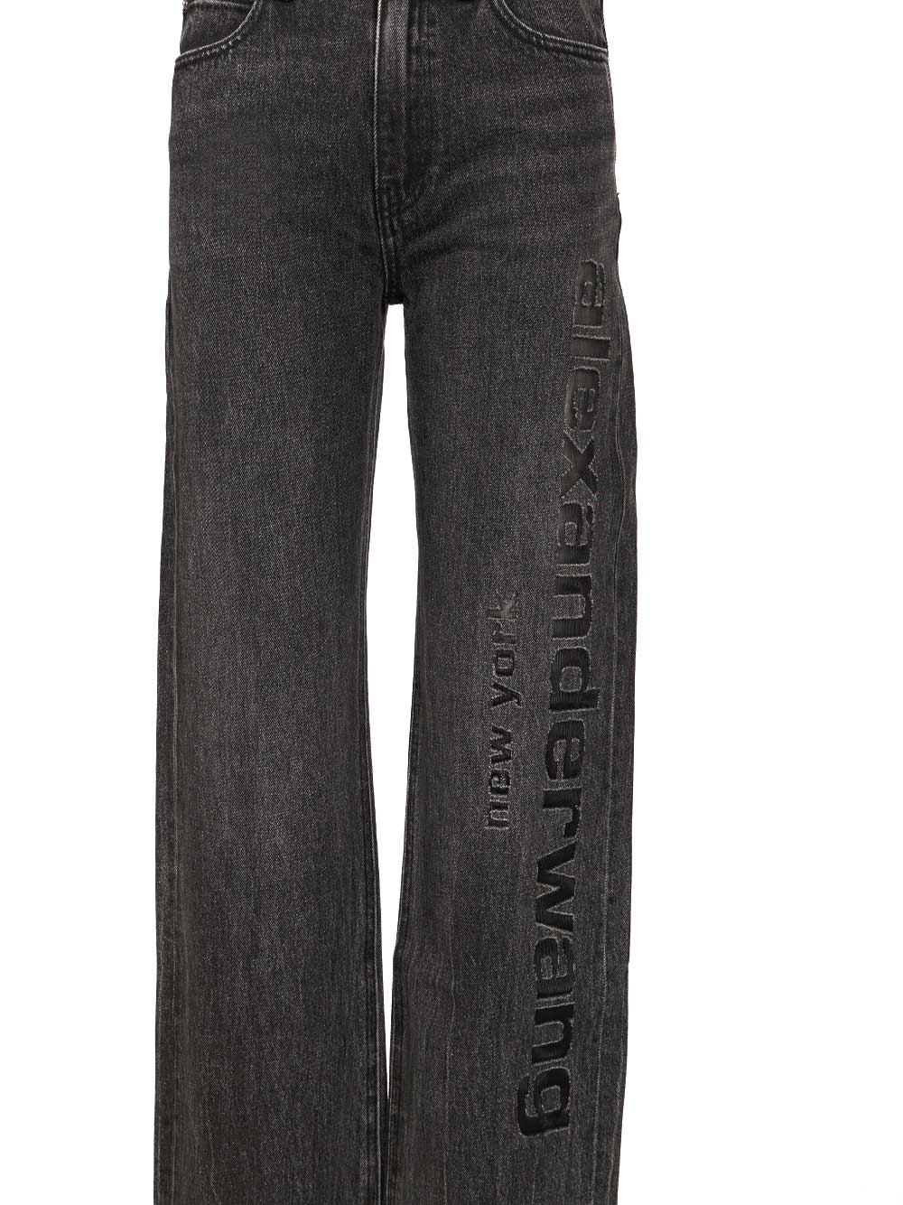 Alexander Wang Ez Logo Jeans - Grey | f057ffc00533a37a8e2eca5e3abec5359bc9eb57