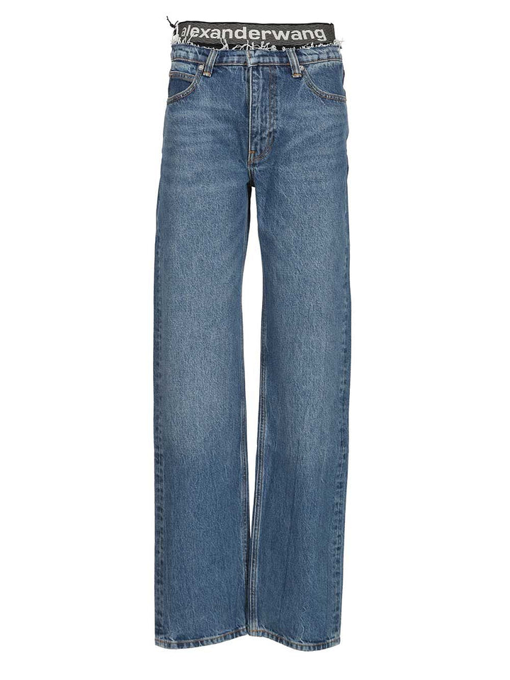 Alexander Wang Indigo Ez  With Integrated Design Jeans - Blue | 65f75b605ccf39a5514b8f6809c6f9743d24a804