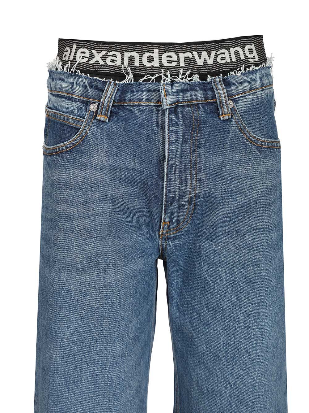 Alexander Wang Indigo Ez  With Integrated Design Jeans - Blue | 60c73de568cbceb2f28fd44ec96d5b0d63a2a3b8