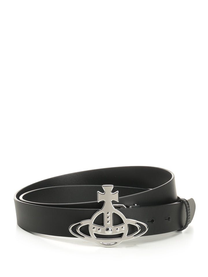 Vivienne Westwood Leather Belt With Orb Buckle Belts - Black | d7daec99c600f4c95923c5231ba7ea361e58a462