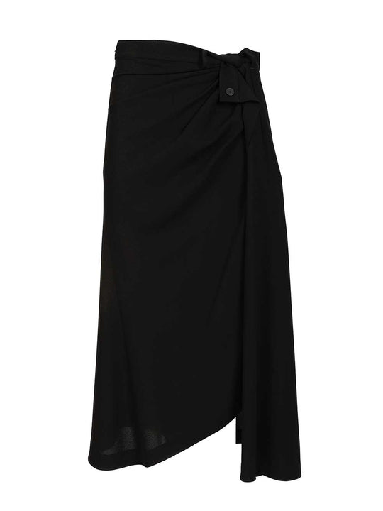 Draped Tailored Skirt Skirts Black