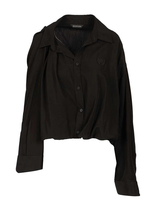 One Shoulder Shirt Shirts Black