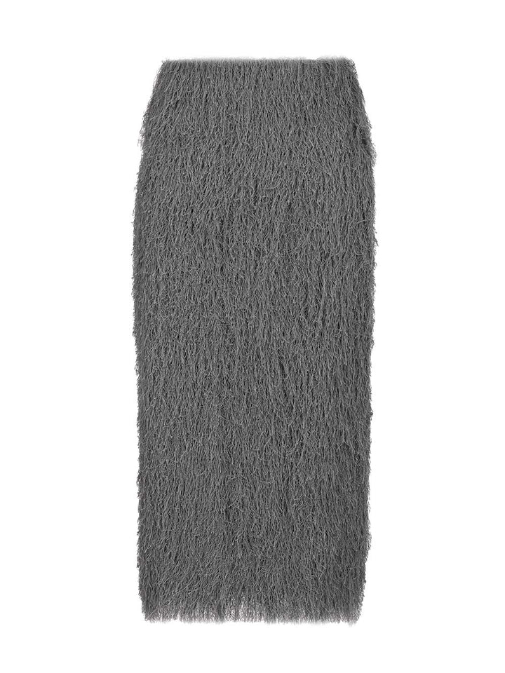 Dries Van Noten Fringed Skirt Skirts - Grey | cb03889fc152010d3f398d6307b6d5337d8d9381