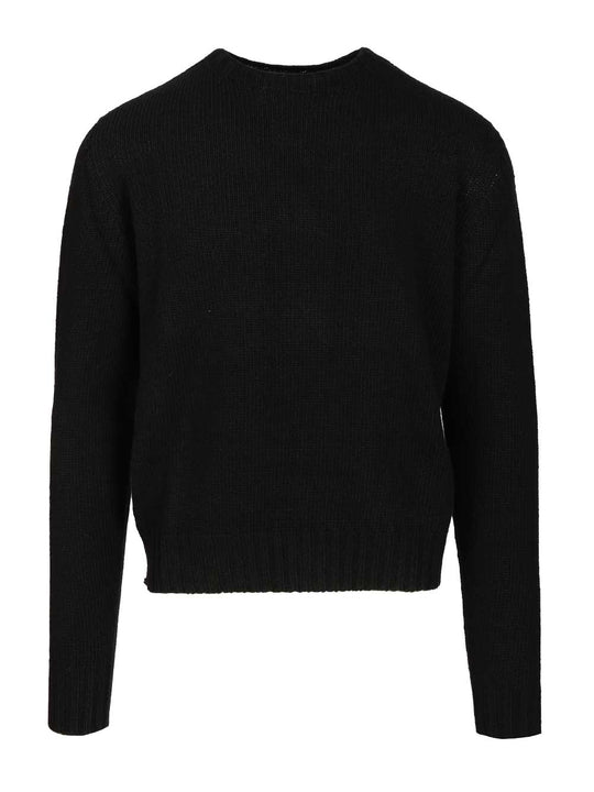 Curved Logo Sweater Sweatshirts Black