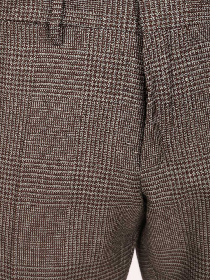 Dries Van Noten Prince Of Wales Wool Trousers - Brown | b65216379fcccb7c5eeebb746189a70903fbd89c