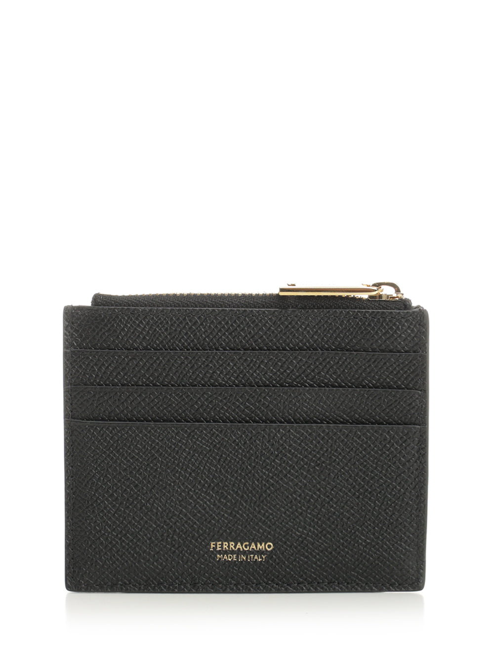 Ferragamo Credit Card Holder With Zip Wallets - Black | 7afce0e64c6cfef0d0eaa02a8f37c0cf293f6c11