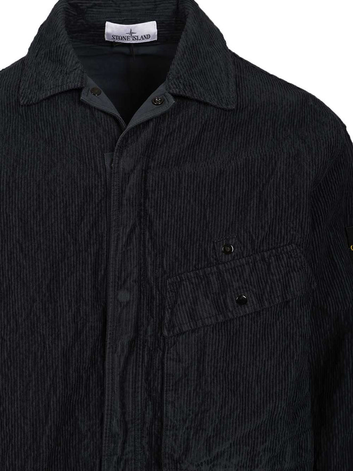 Stone Island Corduroy Overshirt Shirts - Blue | af73af430524fc0a7a5c3afd6dc3e3fa582eec61