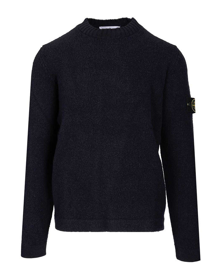Stone Island Organic Cotton Crew Neck Sweater With English Ribs Knitwear - Blue | 8f1a9e89415bd434fd5fa88fd30274601df5e75f
