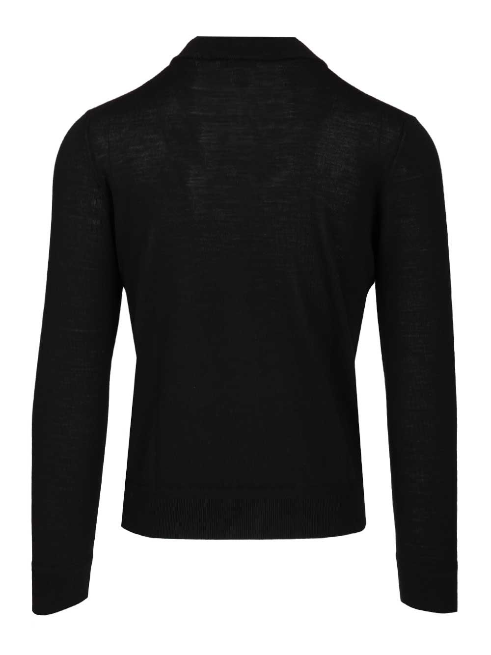 Al Duca D'Aosta Long-Sleeved Zip-Up Polo Shirt Knitwear - Black | 0bba76361cdf14f04aeef34aa3e238eedb125e69