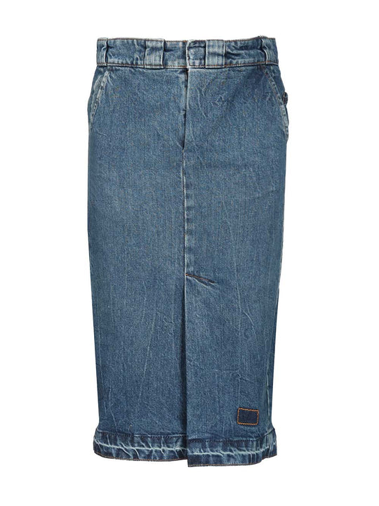 Long Denim Skirt Skirts Blue