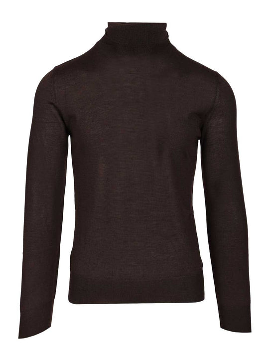 Cashmere And Silk Turtleneck Sweater Knitwear Brown