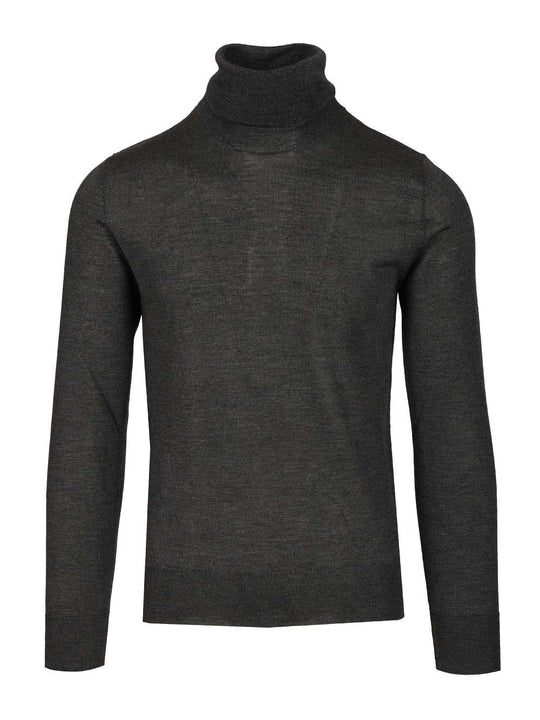 Cashmere And Silk Turtleneck Sweater Knitwear Grey