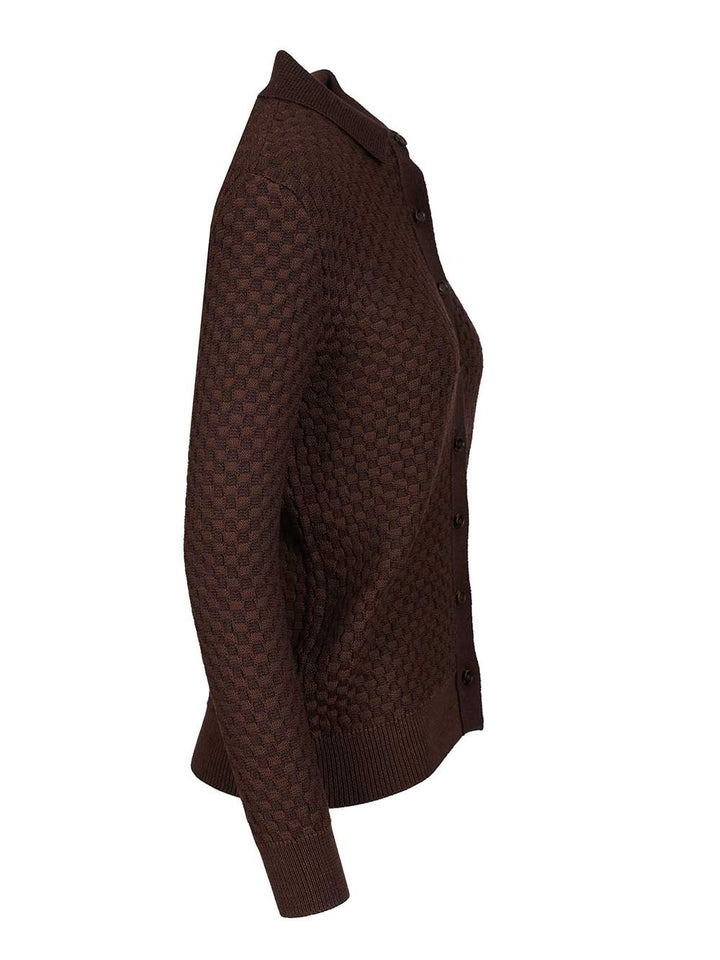 Retori Knitted Cardigan Knitwear - Brown | 96feb4319c7812de30a9e69ce1df4d578564eab4