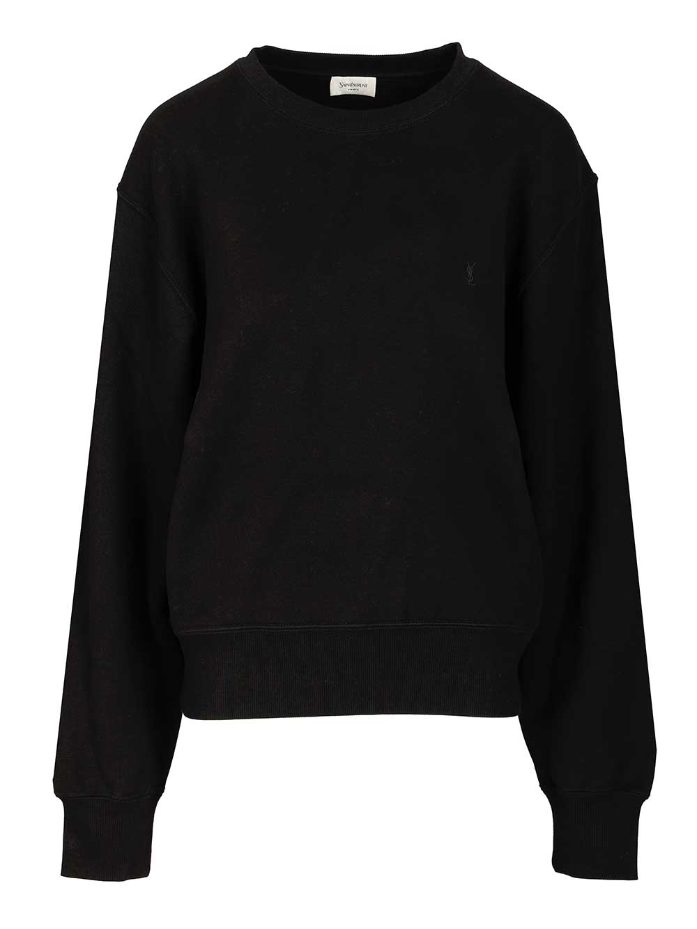 Saint Laurent Cassandre Cotton Sweatshirt Sweatshirts - Black | f92b1c83624e3f0095c4963dfabaa2a54e55041d