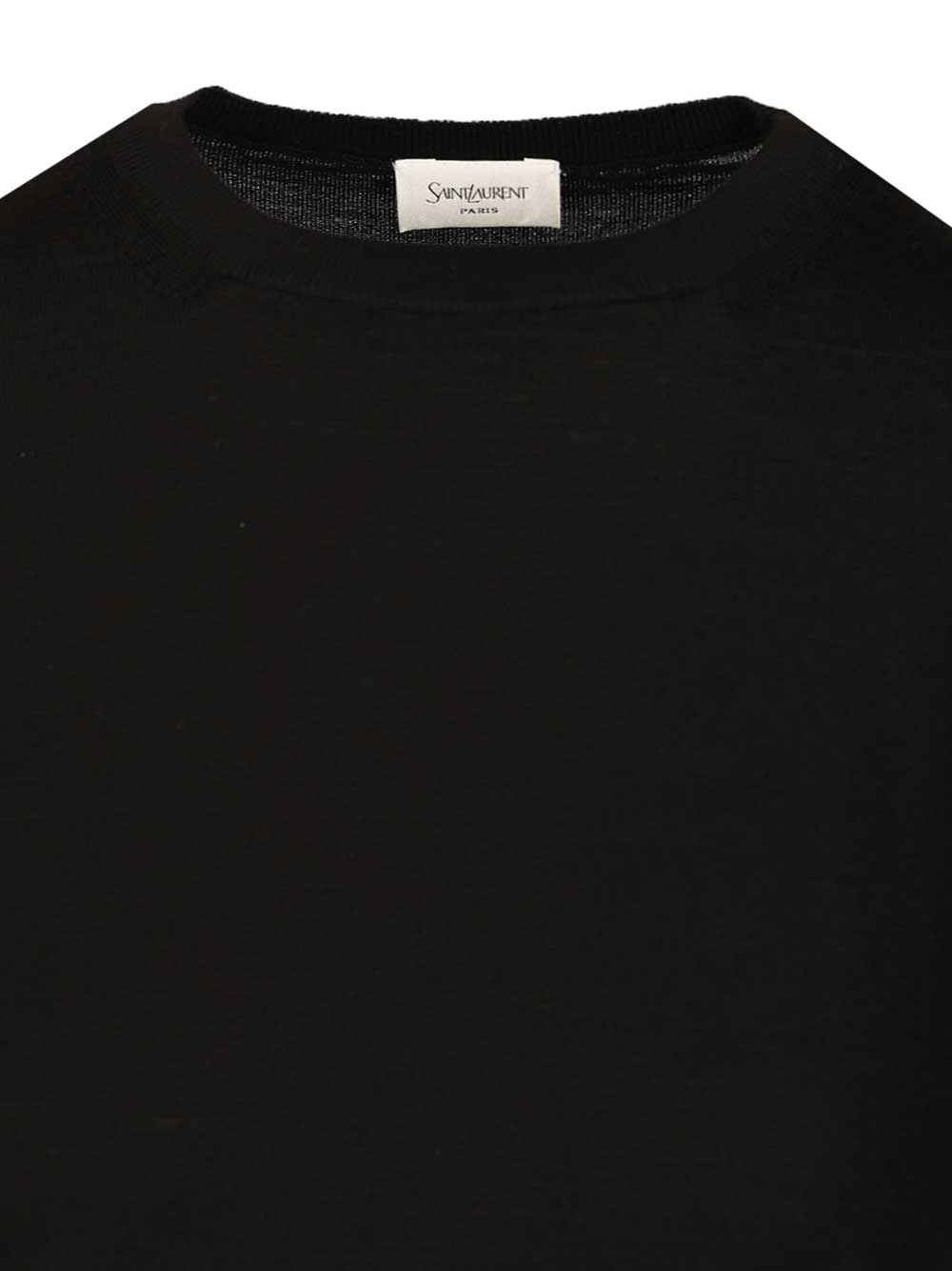 Saint Laurent Short-Sleeved Wool Sweater Knitwear - Black | bc7ce39733b6d79b8df168021cf4f01a5863775e