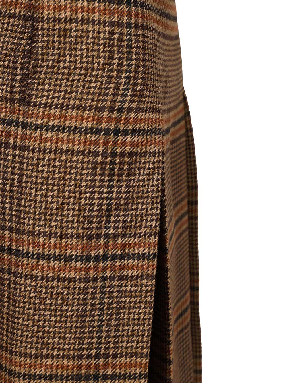 Saint Laurent Prince Of Wales Midi Skirt Skirts - Brown | 09c75eba1a469b32b7ec4ac62225eb2dce93b8aa