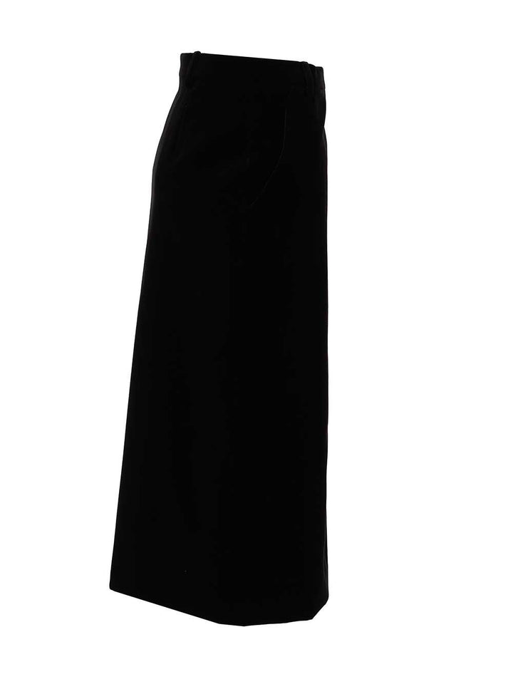 Saint Laurent Wrap Midi Skirt Skirts - Black | 21b03ac3fb46b867d88b88697c1d36e6cb6a2400