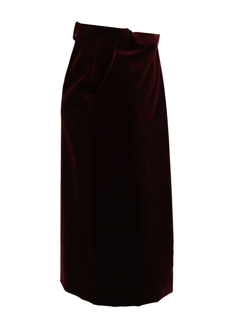 Saint Laurent Wrap Midi Skirt Skirts - Bordeaux | 3066b580b25d4ee29ce4308c1261365cb24abb74