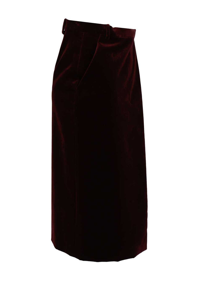 Saint Laurent Wrap Midi Skirt Skirts - Bordeaux | 3066b580b25d4ee29ce4308c1261365cb24abb74