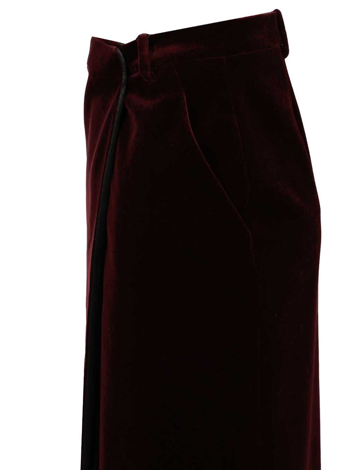 Saint Laurent Wrap Midi Skirt Skirts - Bordeaux | 8732ff6121249239cb33c90be795582577c6e962