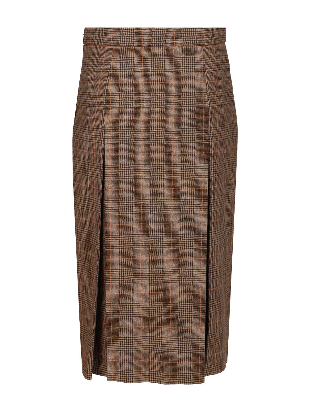 Saint Laurent Prince Of Wales Midi Skirt Skirts - Brown | 3218ade09b325503fbd0597477e0323e0852cfa5