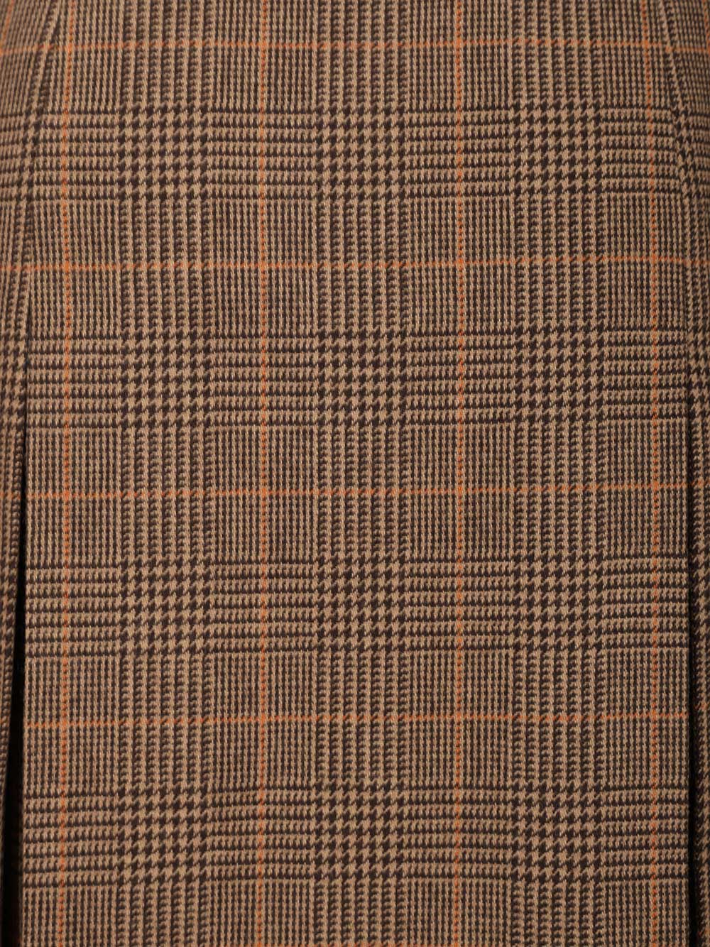 Saint Laurent Prince Of Wales Midi Skirt Skirts - Brown | 661677186885a67ae84317e923605729ca531e66