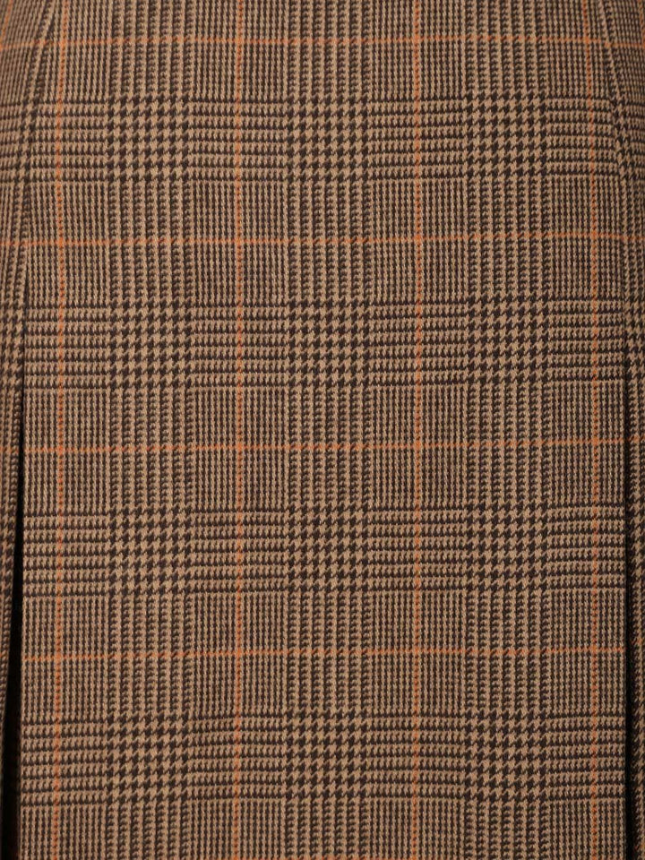 Saint Laurent Prince Of Wales Midi Skirt Skirts - Brown | ff831d54f95cffef7a78723690c98b361b0ad635