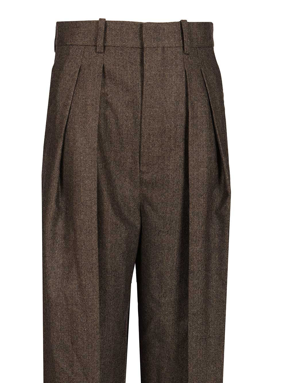 Saint Laurent Loose-Fitting Trousers - Brown | 0d2c7278e587f36a0c4266e8938abe3781b7c30d
