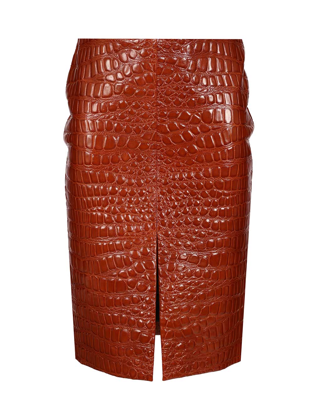Saint Laurent Crocodile Embossed Leather Skirt Skirts - Brown | bc2a90326efe234044274cbabd943056fdc6298d