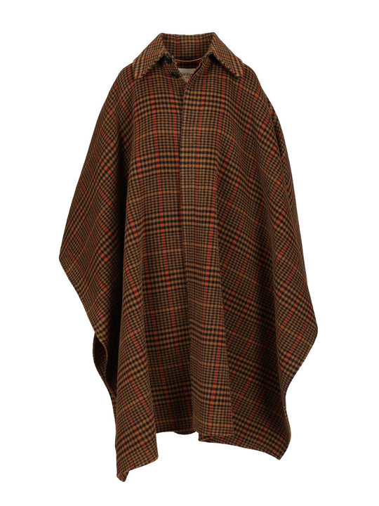 Blanket-Cape Coats Brown