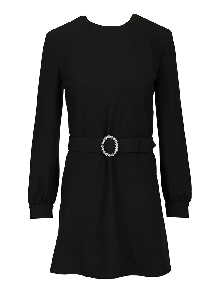 Saint Laurent Mini Dress In Sable Dresses - Black | d497619525fe466d4a63878a00fc4c47e72e8e6d